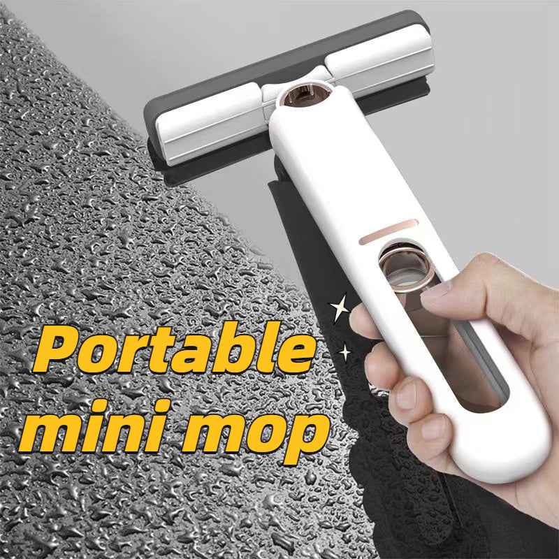 Mini Mop, Lazy Hand Wash-Free Strong Absorbent Mop Multifunction Portable Squeeze Cleaning Mop Desk Window Glass Cleaner Kitchen Car Sponge Cleaning Mop Home Cleaning Tools