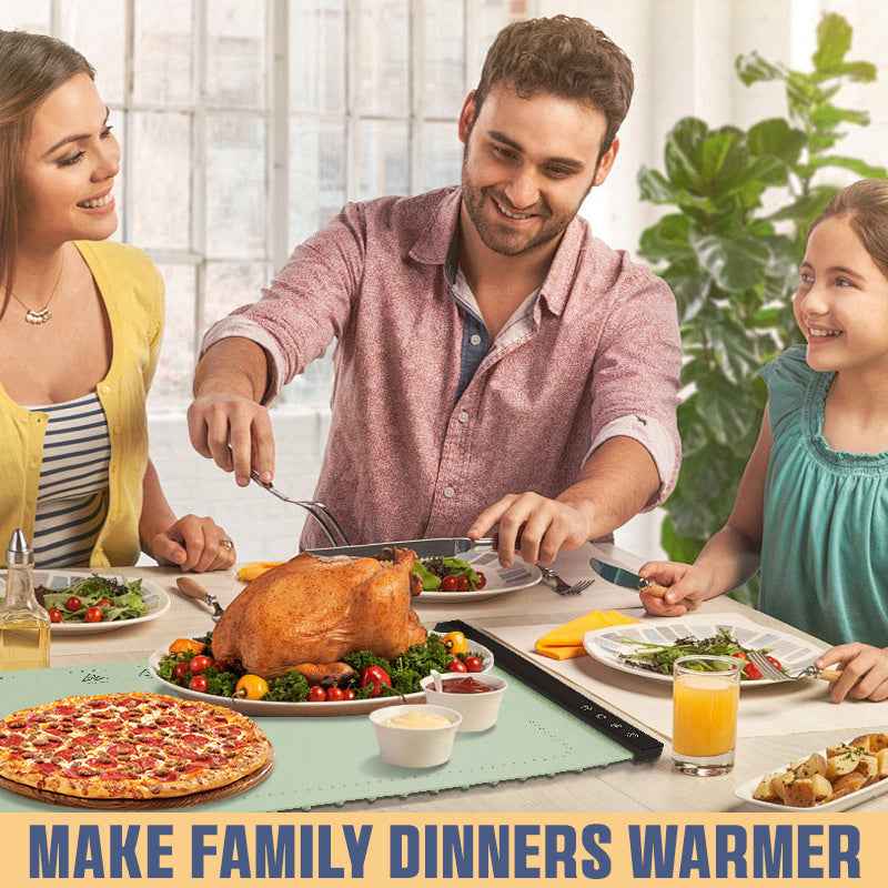 Silicone Food Warmer Tray With Timer And Child Lock Five-Level Temperature Adjustment Heat-Retaining Pad Silicone Insulated Food Tray