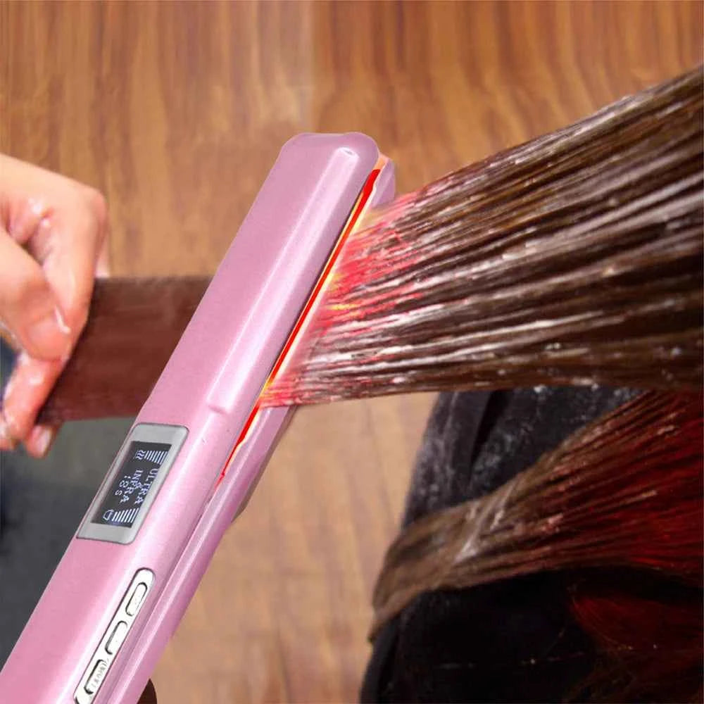 RUCHA Ultrasonic Infrared Hair Straightener Cold Hair Care Flat Iron for Professional Hair Treament Recovers Damaged