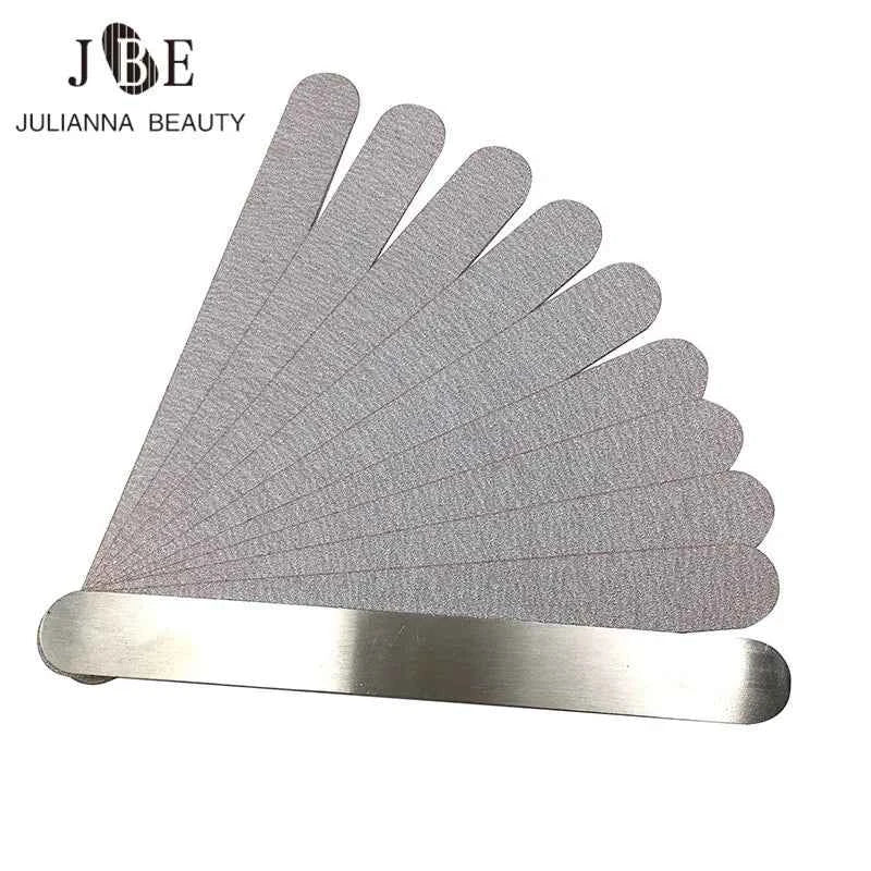 1 Set (10 pcs) Grey Nail File Replacement Pads For Metal Nail File Disposale Sandpaper Pads Double Sided Nail Tool 80/100/180