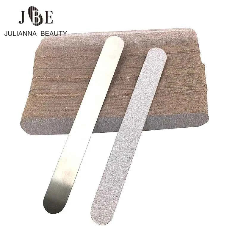 1 Set (10 pcs) Grey Nail File Replacement Pads For Metal Nail File Disposale Sandpaper Pads Double Sided Nail Tool 80/100/180