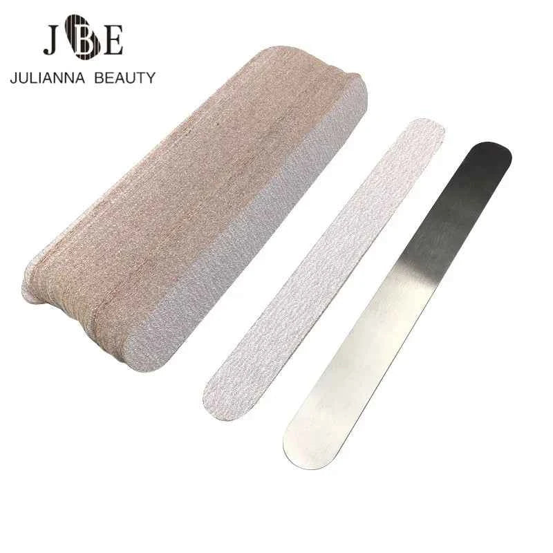 1 Set (10 pcs) Grey Nail File Replacement Pads For Metal Nail File Disposale Sandpaper Pads Double Sided Nail Tool 80/100/180