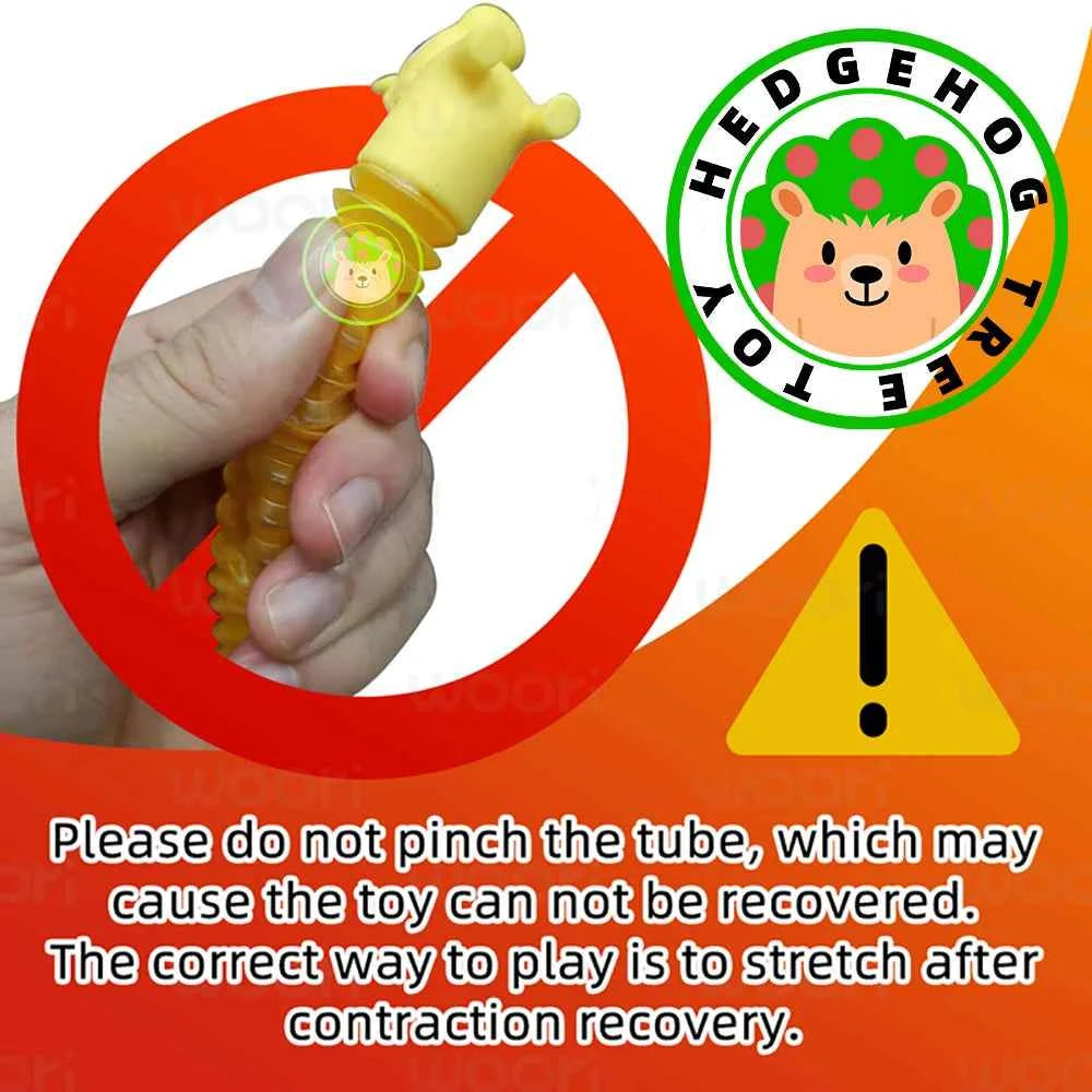 Toddler Toys 1-3 Anti-stress Pop Tube Toys LED Light Snail Push It Decompression Pipe Vent Fidget Toys for Kids Adults Gifts