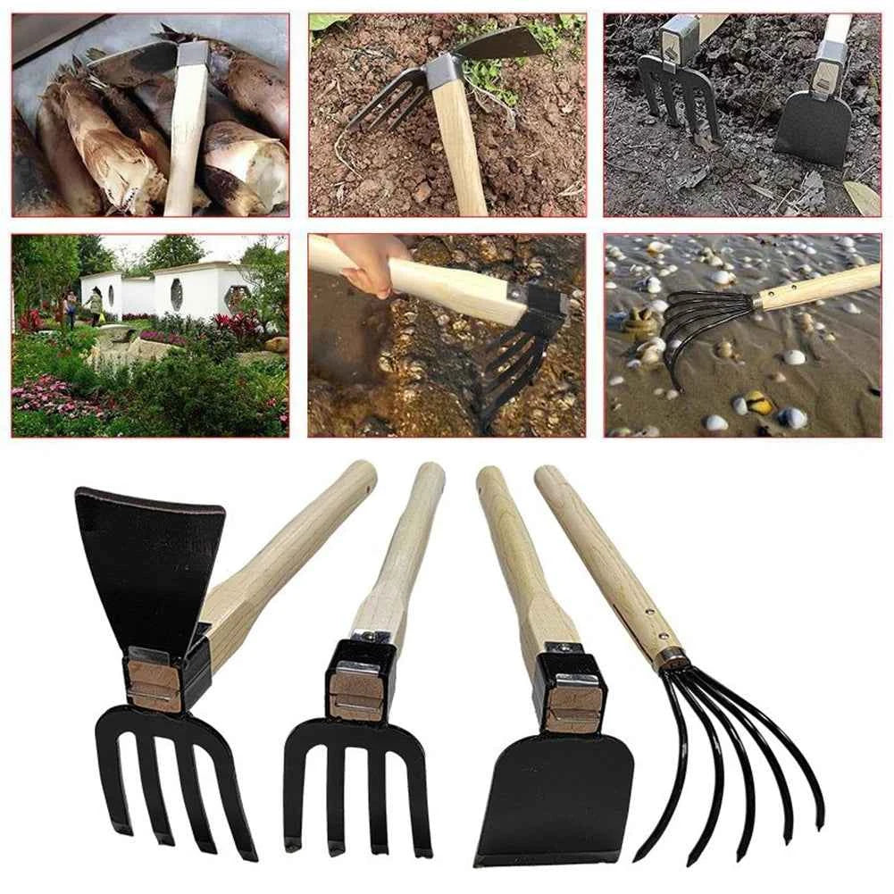 5-Claw Rake with Wooden Handle Garden Hand Rake Tool Garden Rake Cultivator Garden Hand Hoe & Tiller Agricultural Garden Tools