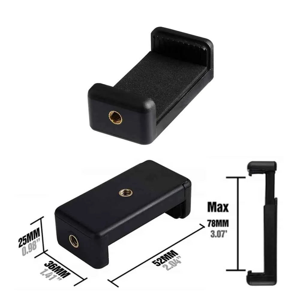 Flexible Cell Phone Tripod Mini Cell Phone Tripod with Cell Phone Holder Regular 1/4-20 Screw 360° Swivel Flexible Travel Tripod