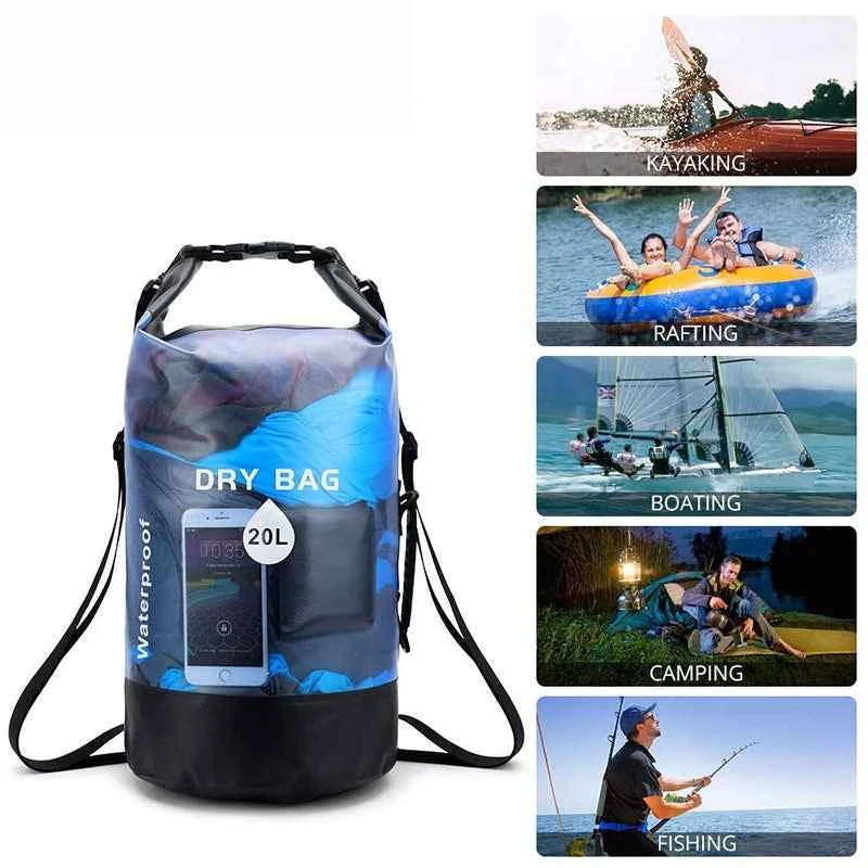Waterproof Dry Bag 10L 20L Storage Pack Pouch For Swimming