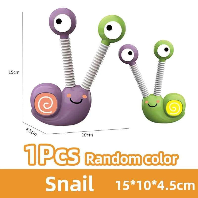 Toddler Toys 1-3 Anti-stress Pop Tube Toys LED Light Snail Push It Decompression Pipe Vent Fidget Toys for Kids Adults Gifts