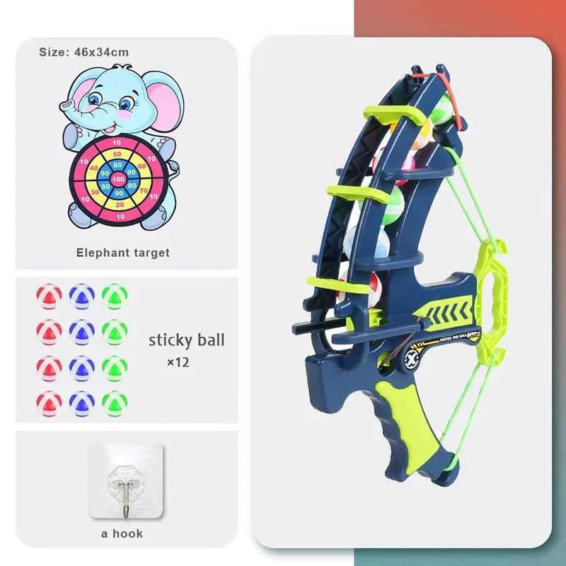 Dinosaur Sticky Ball Bow Target Dartboard Elephant Educational Toy Kids Slingshot Play Arrow Toy Set Children Outdoor Game Toys