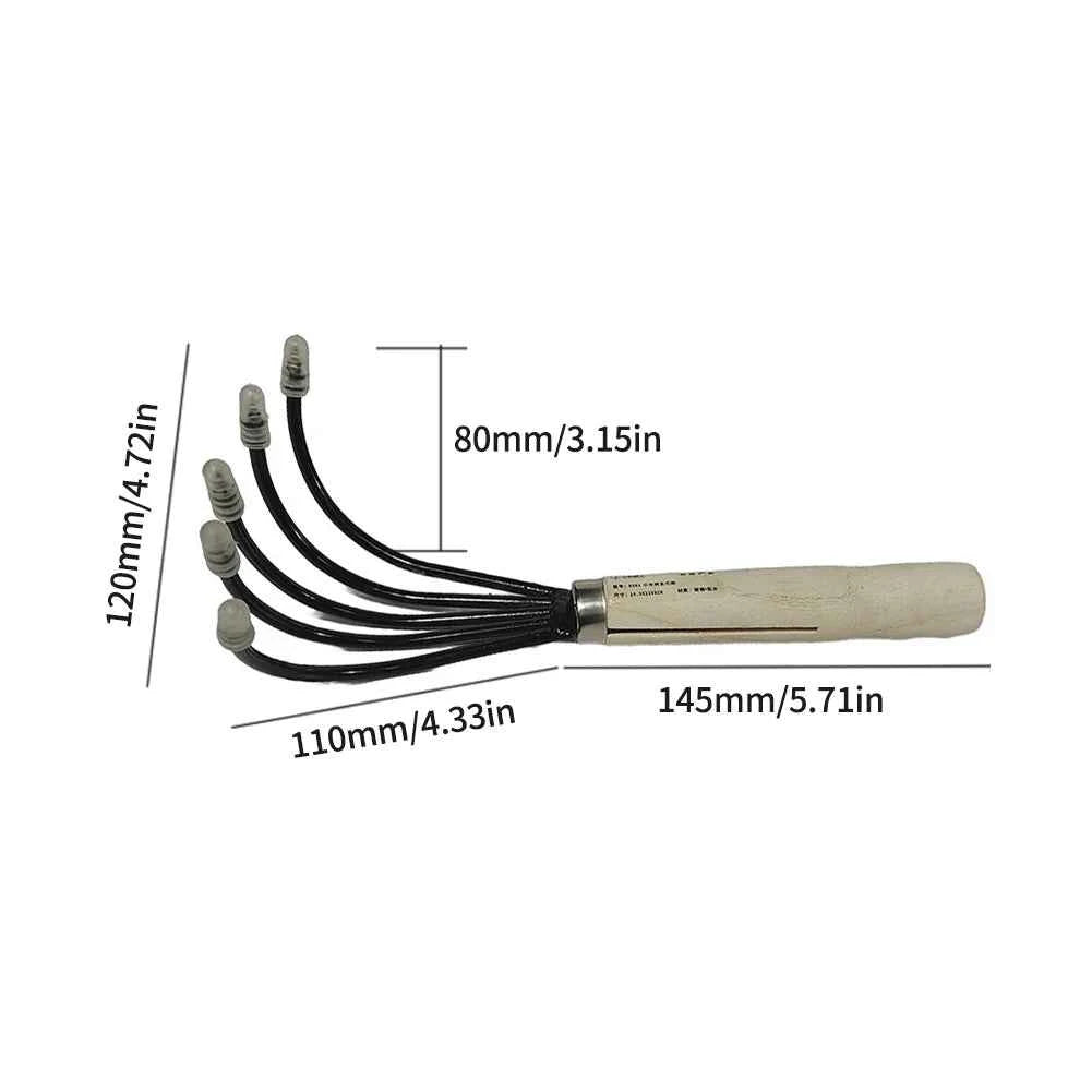 5-Claw Rake with Wooden Handle Garden Hand Rake Tool Garden Rake Cultivator Garden Hand Hoe & Tiller Agricultural Garden Tools
