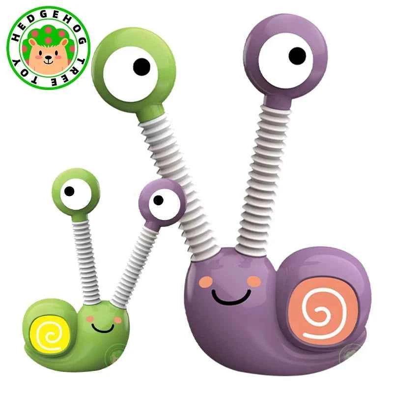 Toddler Toys 1-3 Anti-stress Pop Tube Toys LED Light Snail Push It Decompression Pipe Vent Fidget Toys for Kids Adults Gifts