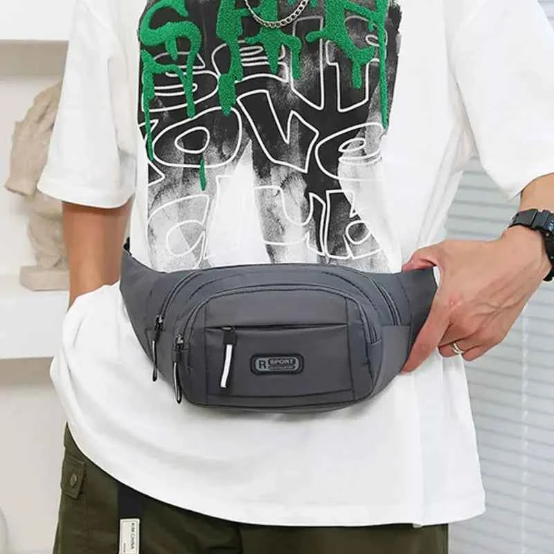 Men Canvas Fit Waistpack Mobile Fanny Waist Packs, Leisure Running Anti Theft Ultra Thin Invisible Waist Bag