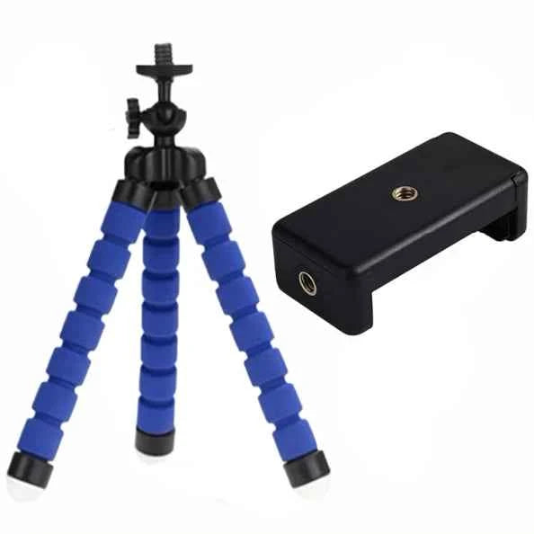 Flexible Cell Phone Tripod Mini Cell Phone Tripod with Cell Phone Holder Regular 1/4-20 Screw 360° Swivel Flexible Travel Tripod
