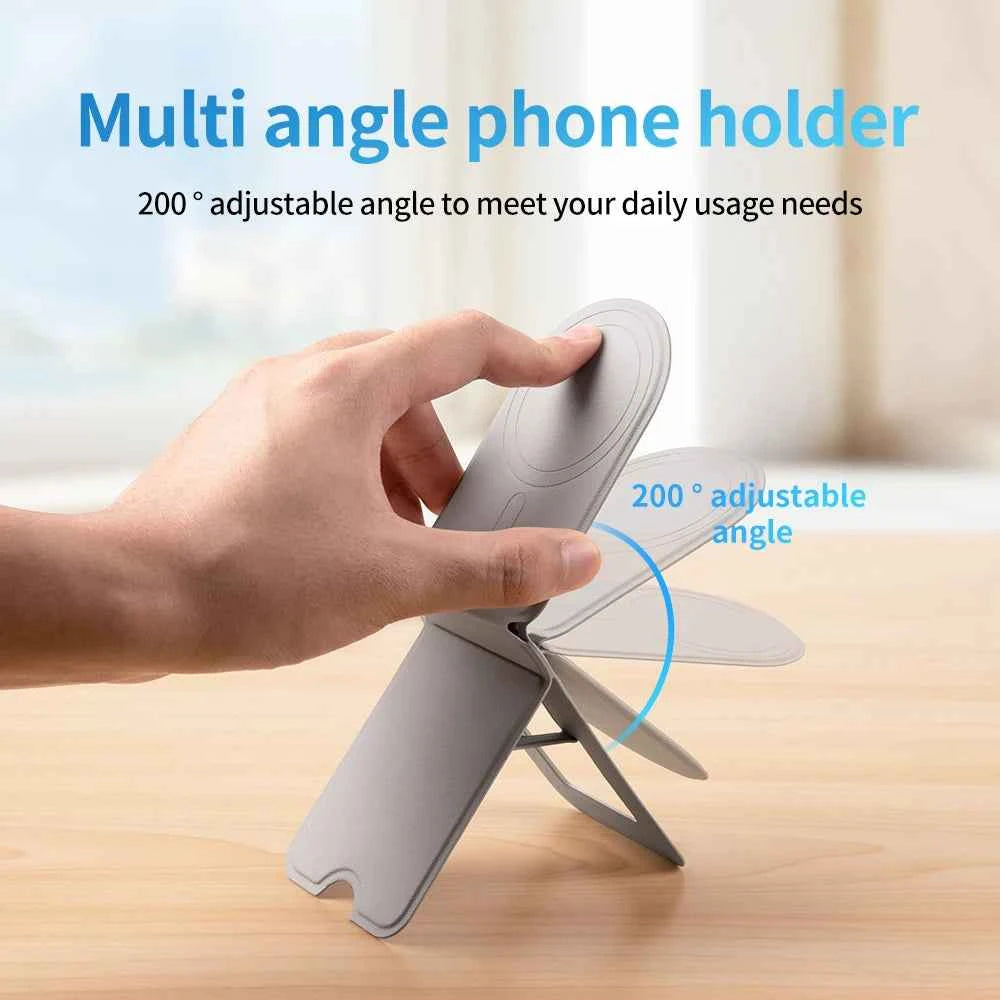 Magnetic Cell Phone Holder foldable Stand Adjustable Desktop mulifunctional Desktop Bracket With magnet ring for any cell phone
