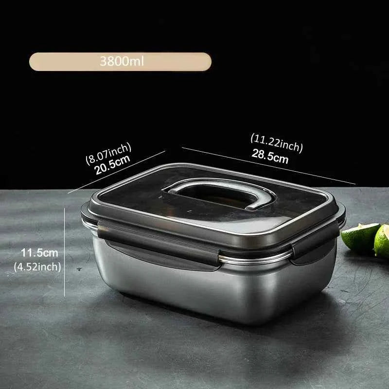 1PC 304 Stainless Steel Lunch Bento Box Family Refrigerator Food Storage Containers Portable Outdoor Lunch Boxes 7 Sizes Choice