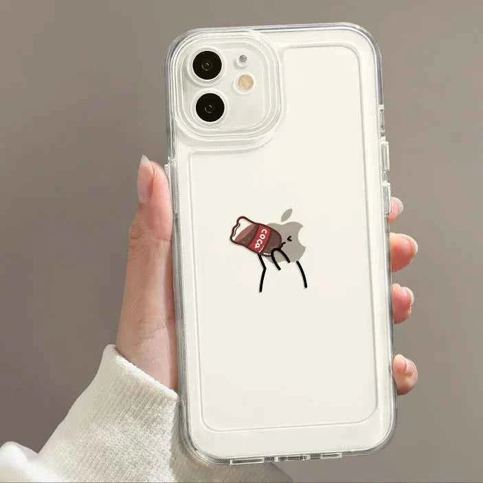 Funny Phone Case For iPhone 16 15 14 13 12 11 Pro Max XR X XS 13 12 Mini Soft Clear Cover
