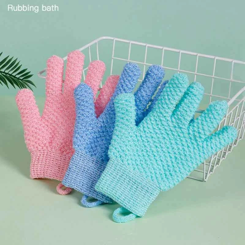 1 Pair Of Five Finger Bath Gloves Creative Home Body Massage Sponge Lazy Bath Gloves Deodorant Massage