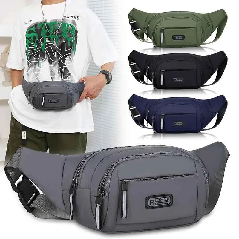 Men Canvas Fit Waistpack Mobile Fanny Waist Packs, Leisure Running Anti Theft Ultra Thin Invisible Waist Bag