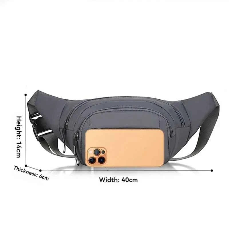 Men Canvas Fit Waistpack Mobile Fanny Waist Packs, Leisure Running Anti Theft Ultra Thin Invisible Waist Bag