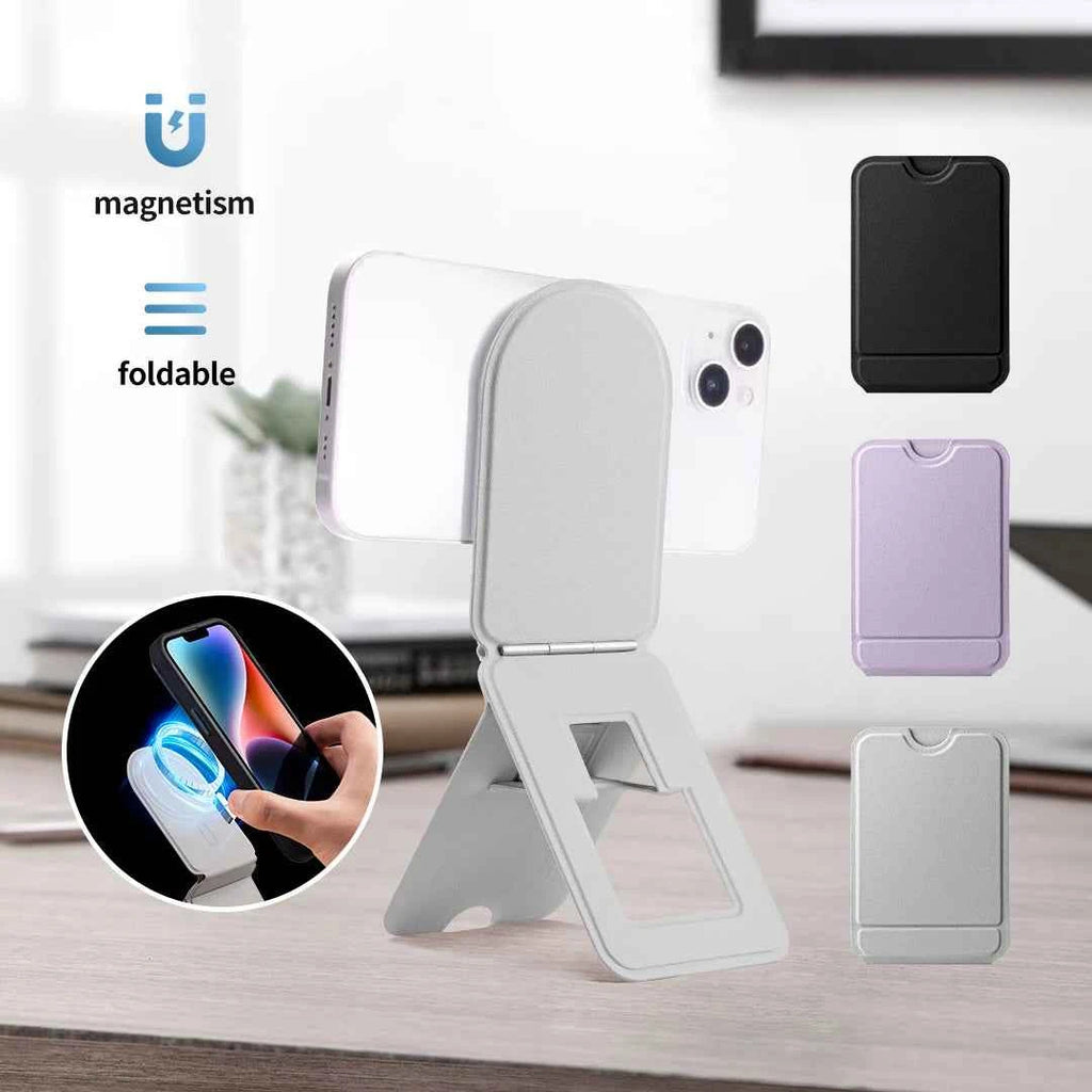 Magnetic Cell Phone Holder foldable Stand Adjustable Desktop mulifunctional Desktop Bracket With magnet ring for any cell phone
