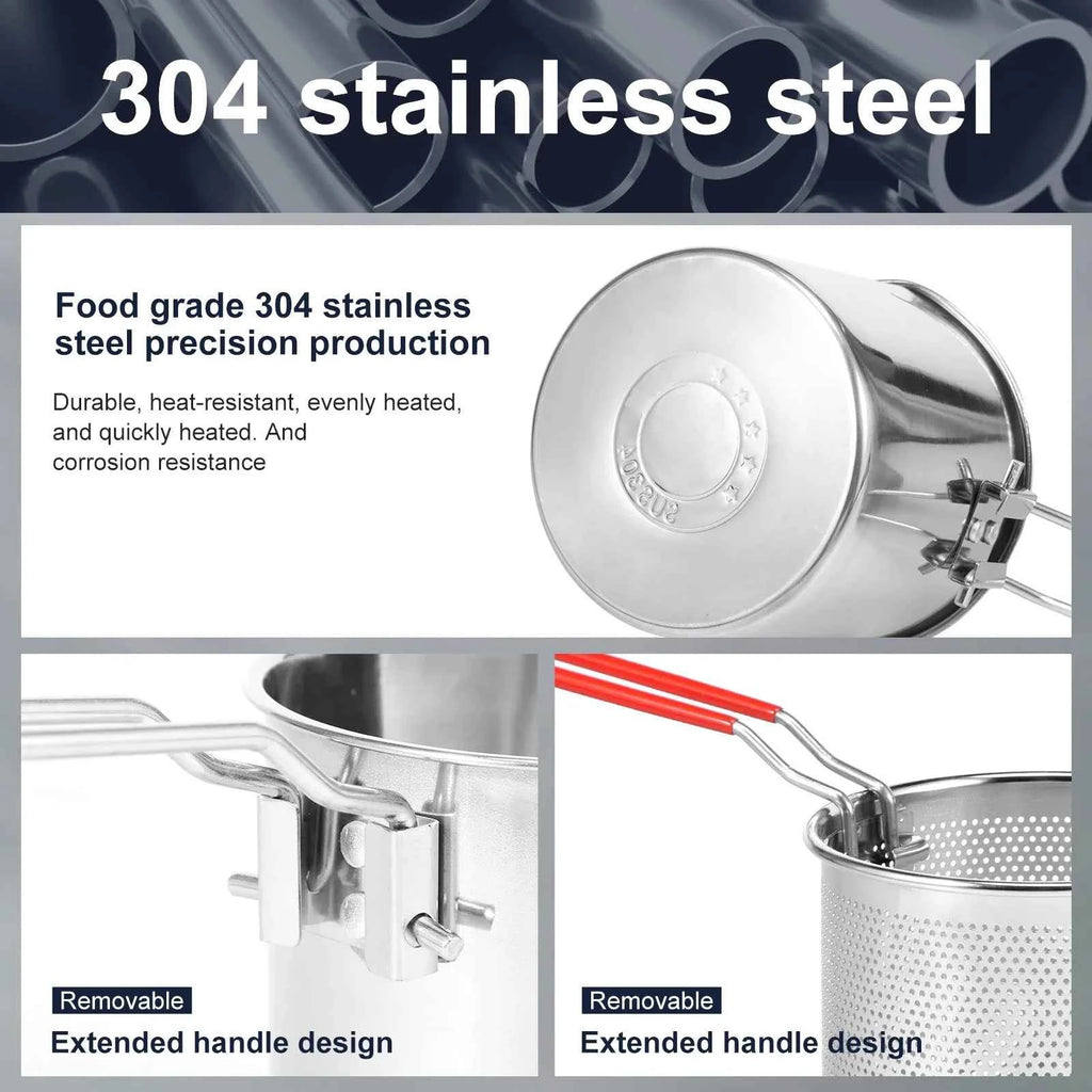 Stainless Steel Deep Fryer with Frying Basket Multifunctional Oil Fryer Pot Kitchen Specific Frying Chicken Fries Cooking Tools