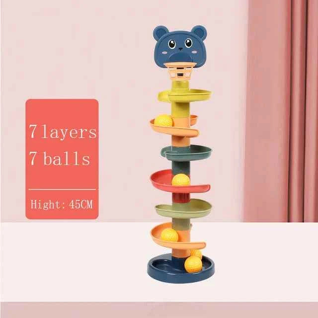 Montessori Baby Toy Rolling Ball Tower Montessori Educational Games For Babies Stacking Track Baby Development Toys 1 2 3 Years