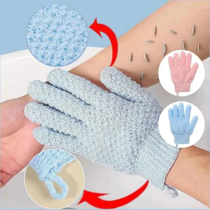 1 Pair Of Five Finger Bath Gloves Creative Home Body Massage Sponge Lazy Bath Gloves Deodorant Massage