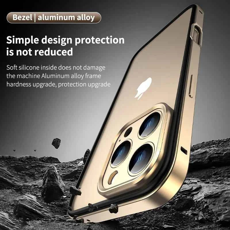 Camera Protection + Hybrid Silicone Frame Aluminum Metal Phone Case For iPhone 16 15 14 13 Pro Max Better Heat Bumper