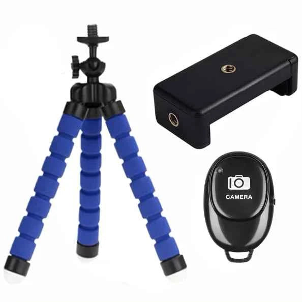 Flexible Cell Phone Tripod Mini Cell Phone Tripod with Cell Phone Holder Regular 1/4-20 Screw 360° Swivel Flexible Travel Tripod