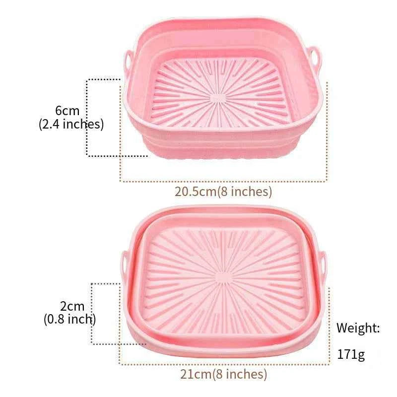Air Fryer Mat Mmultifunctional Silicone Microwave Oven Baking Tray Mat Heat-resistant Reusable Foldable Space Saving Convenient