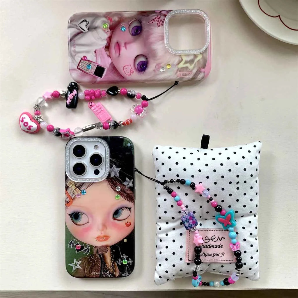 New cute cartoon pink little girl Phone Case For iPhone 16 15 14 13 Pro Max fundas iphone 16 case Protective cover iPhone 15 cas