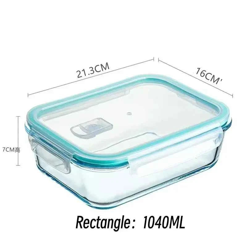 Glass Lunch Box Food Storage Containers, Meal Prep , Airtight Bento Boxes, for Microwave, Oven, Freezer and Dishwasher, BPA Free