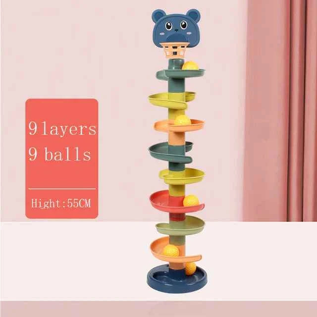 Montessori Baby Toy Rolling Ball Tower Montessori Educational Games For Babies Stacking Track Baby Development Toys 1 2 3 Years