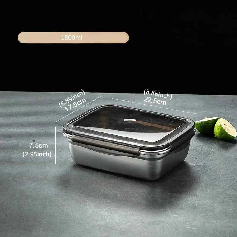 1PC 304 Stainless Steel Lunch Bento Box Family Refrigerator Food Storage Containers Portable Outdoor Lunch Boxes 7 Sizes Choice