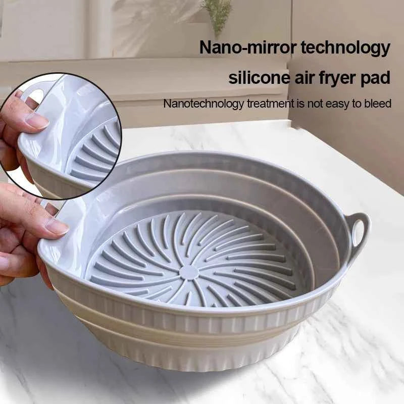 Air Fryer Mat Mmultifunctional Silicone Microwave Oven Baking Tray Mat Heat-resistant Reusable Foldable Space Saving Convenient