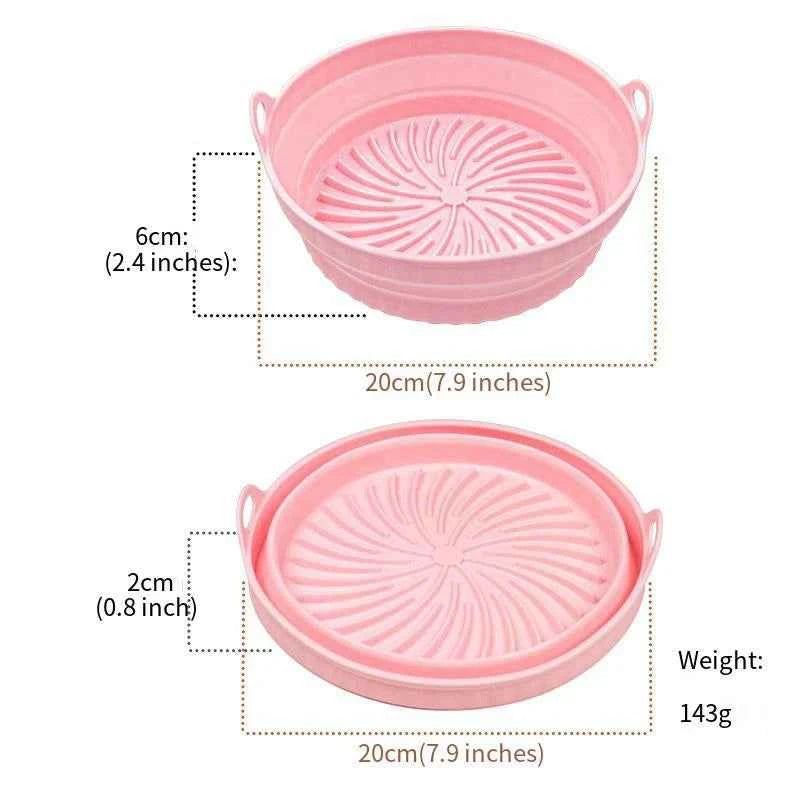 Air Fryer Mat Mmultifunctional Silicone Microwave Oven Baking Tray Mat Heat-resistant Reusable Foldable Space Saving Convenient