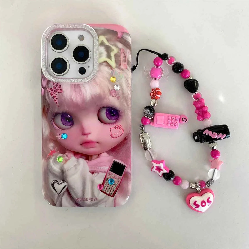 New cute cartoon pink little girl Phone Case For iPhone 16 15 14 13 Pro Max fundas iphone 16 case Protective cover iPhone 15 cas