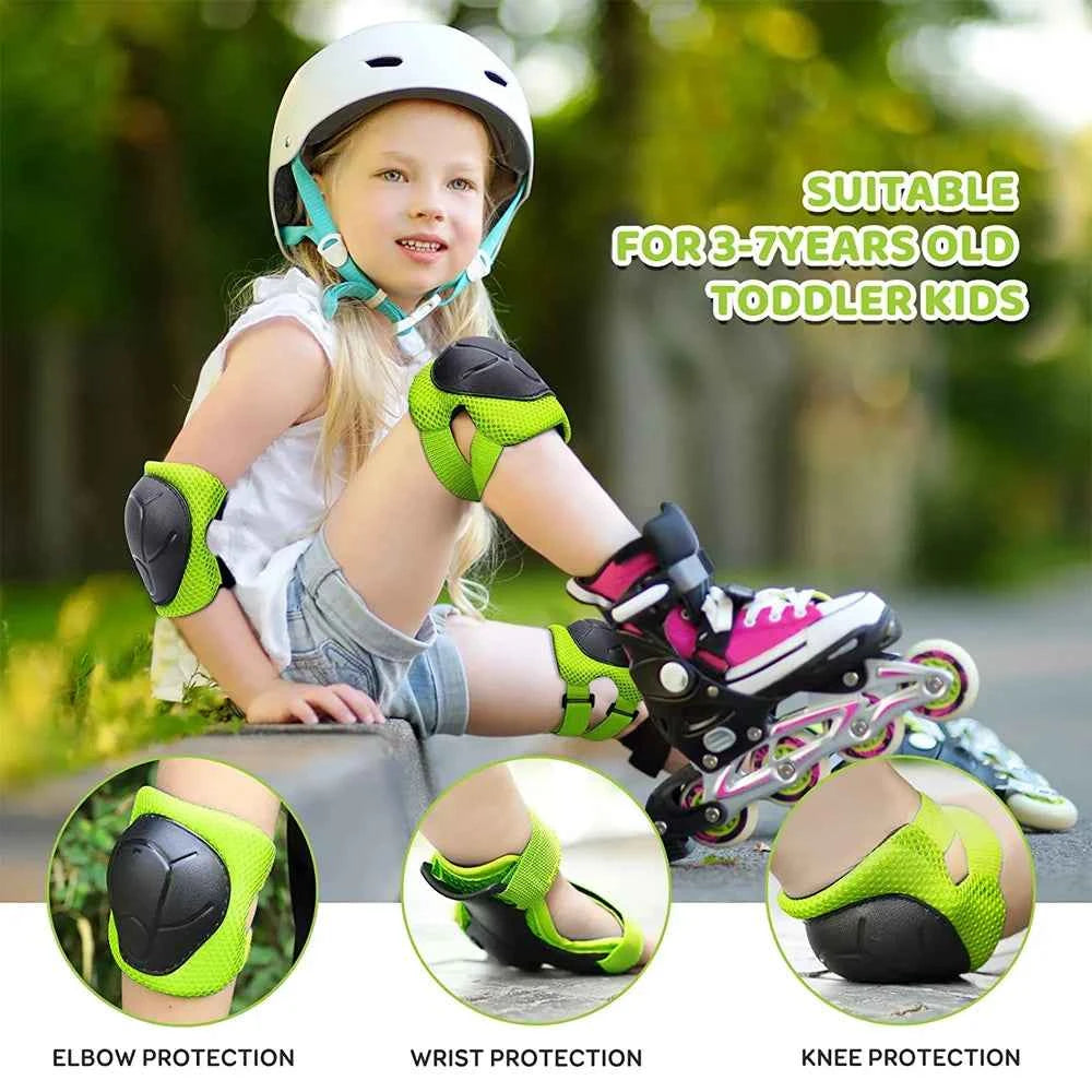 6pcs Protective Gears Set for Kids Children Knee Pad Elbow Pads Wrist Guards Child Safety Protector Kit for Cycling Bike Skating