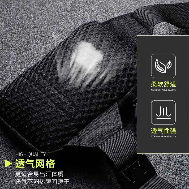 New chest bag for men and women's leisure, fitness, sports, crossbody bag, chest bag, casual men's bag, large capacity bag trend
