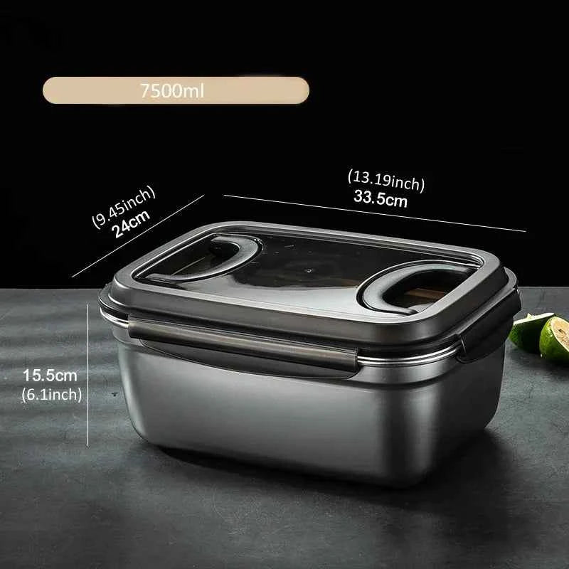 1PC 304 Stainless Steel Lunch Bento Box Family Refrigerator Food Storage Containers Portable Outdoor Lunch Boxes 7 Sizes Choice