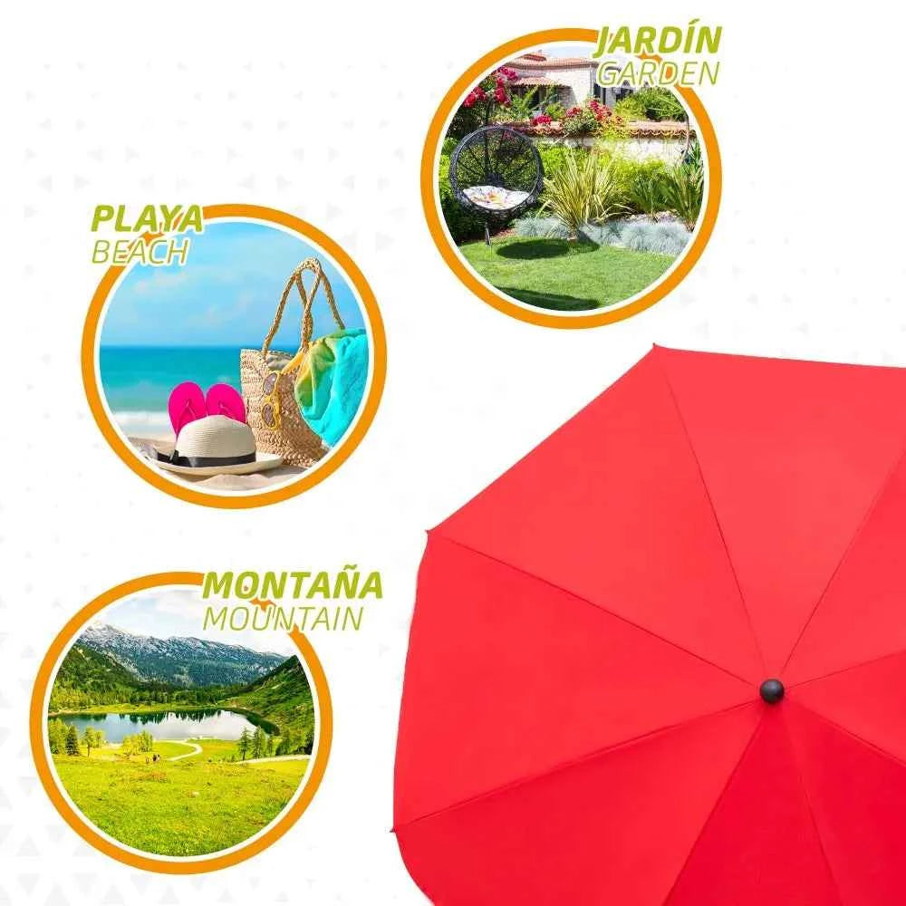 Sunscreen 240 cm Aktive Beach Sunshade Garden Umbrella Garden Umbrella Garden Parasol Garden Umbrella Garden Umbrella Garden Terrace Umbrella Large Garden Sun
