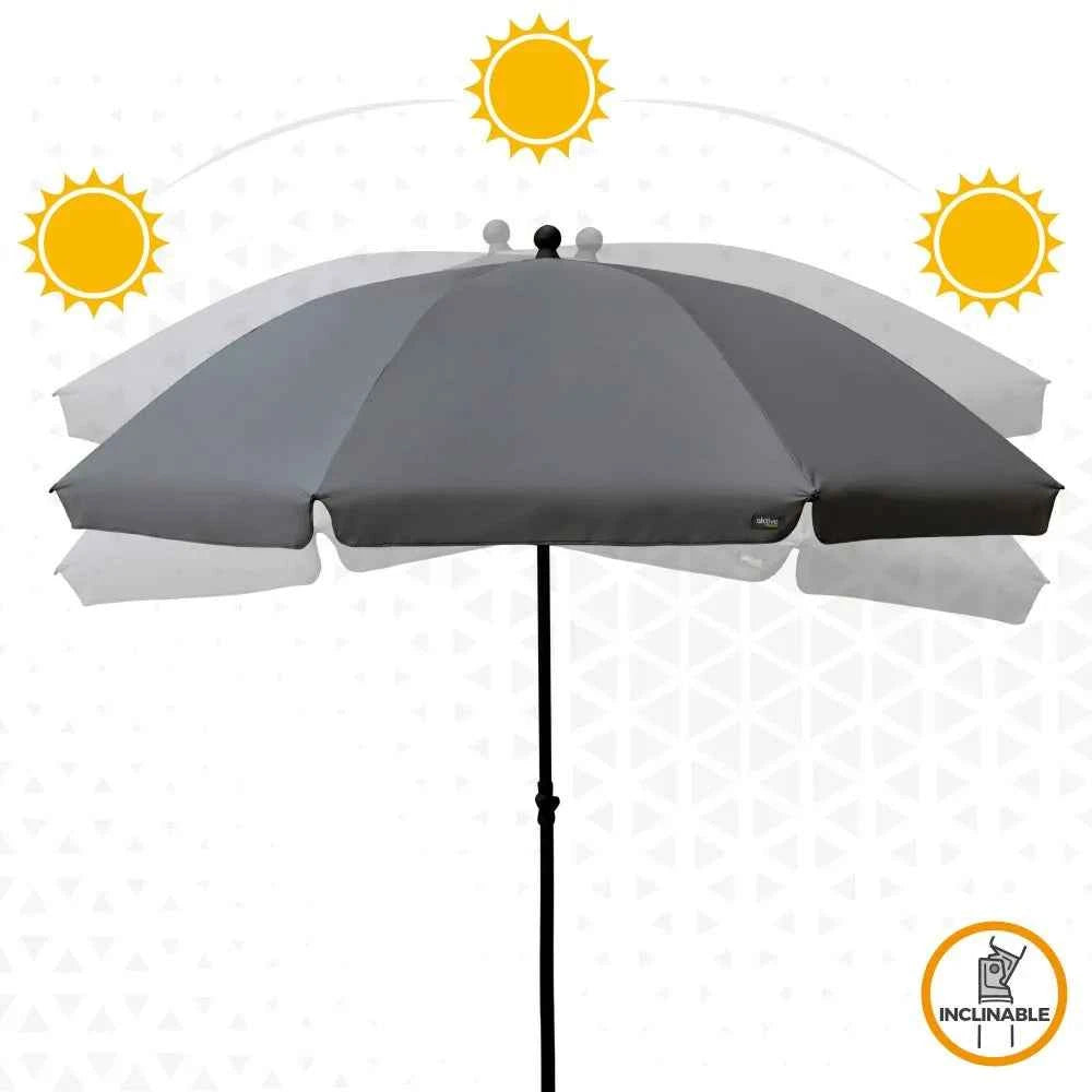 Sunscreen 240 cm Aktive Beach Sunshade Garden Umbrella Garden Umbrella Garden Parasol Garden Umbrella Garden Umbrella Garden Terrace Umbrella Large Garden Sun