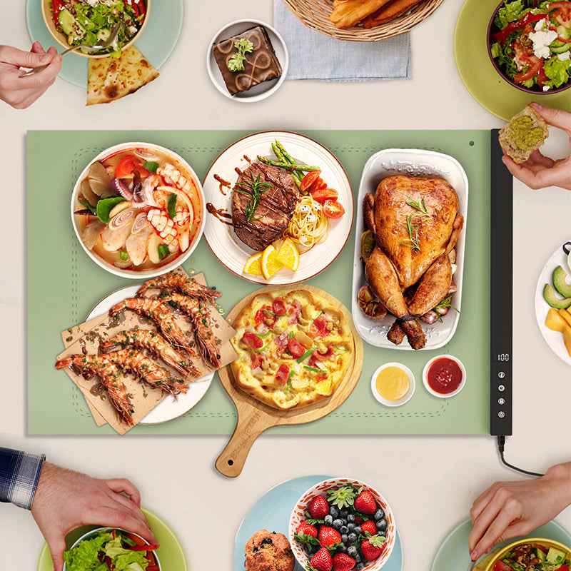 Silicone Food Warmer Tray With Timer And Child Lock Five-Level Temperature Adjustment Heat-Retaining Pad Silicone Insulated Food Tray