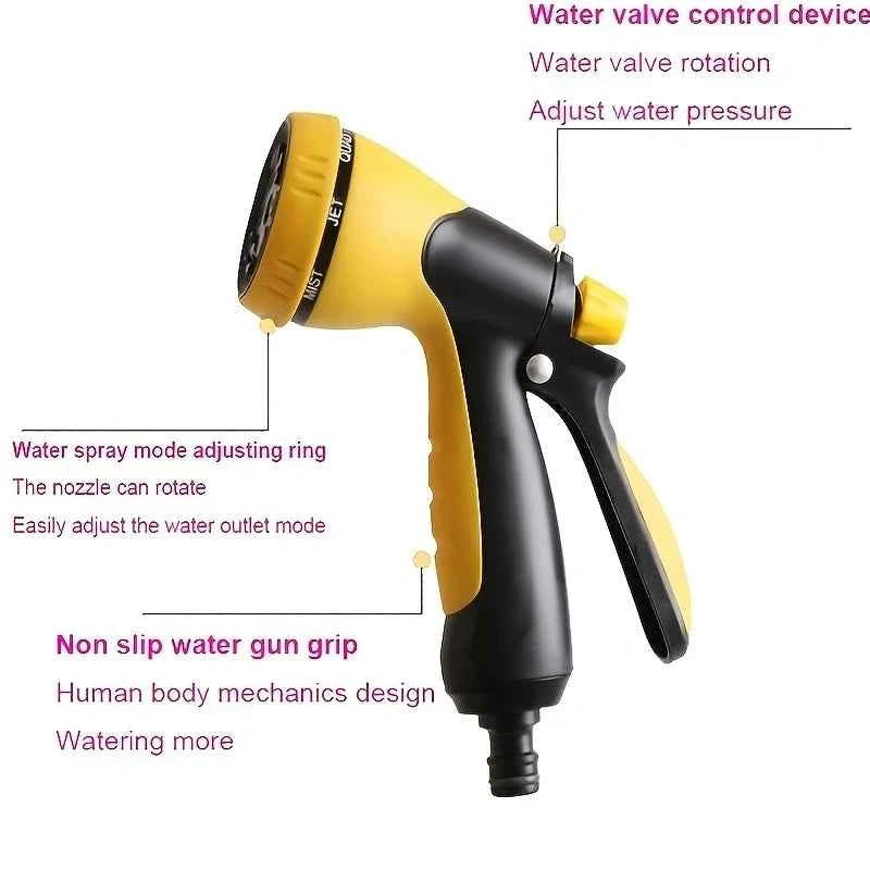 1 PC 8 Function Garden Water Gun Sprinkler Garden High-Pressure Car Washing Water Gun Garden Watering Sprinkler