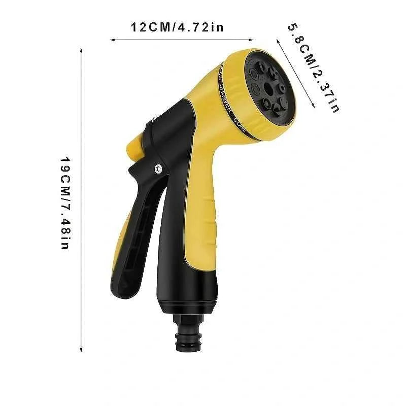 1 PC 8 Function Garden Water Gun Sprinkler Garden High-Pressure Car Washing Water Gun Garden Watering Sprinkler
